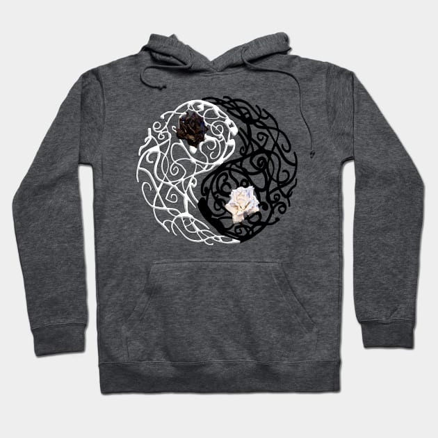 Yin and Yang Rose Hoodie by dalyndigaital2@gmail.com